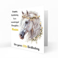 Personalised Birthday Card - Horse Portrait with Flowers