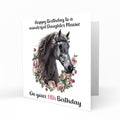 Personalised Birthday Card - Horse Portrait with Flowers