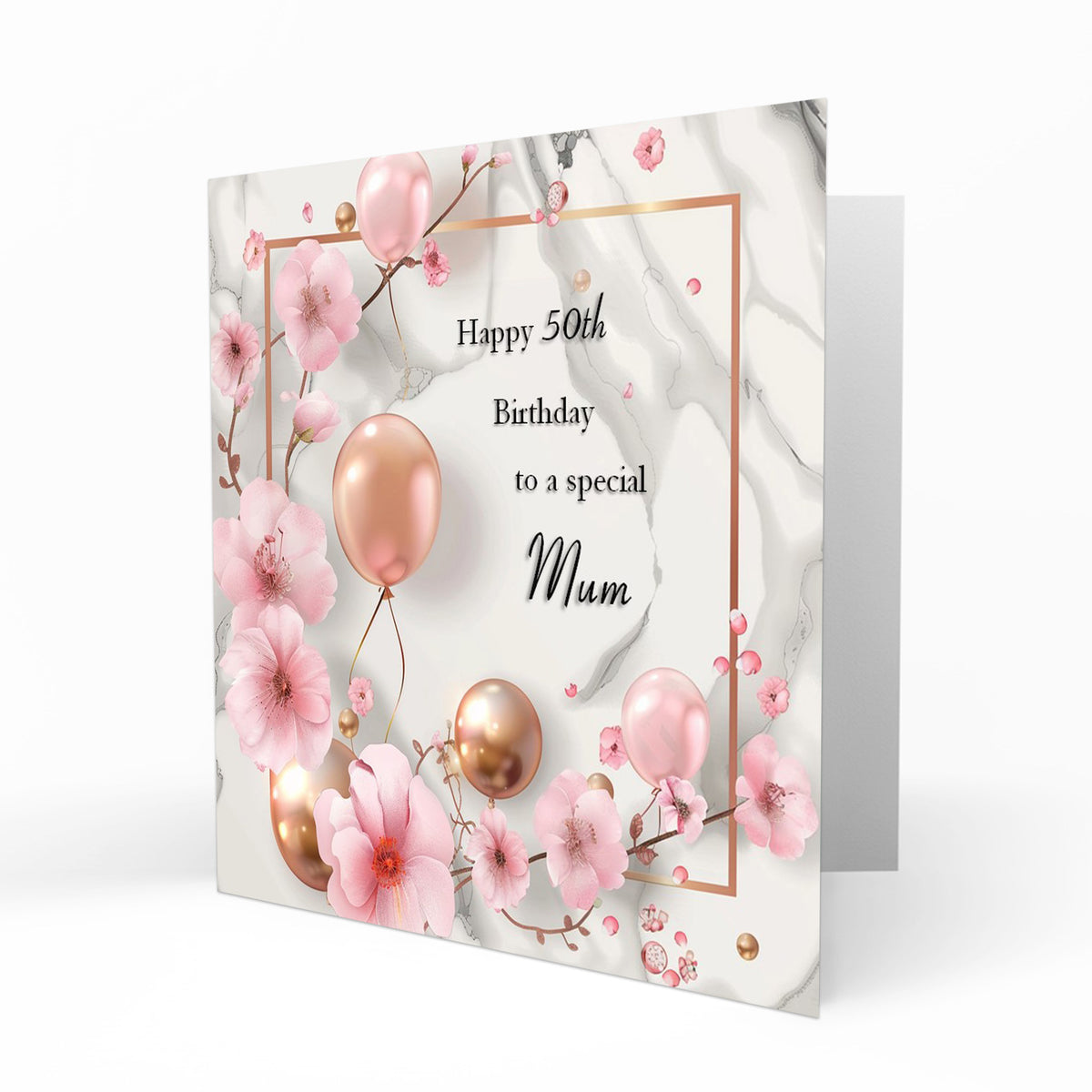 Personalised Birthday Card - Birthday Balloons and Flowers