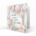 Personalised Birthday Card - Birthday Balloons and Flowers