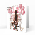 Personalised 12th Birthday Card Girls Granddaughter Niece Daughter Sister Friend Teenager, Dressing Table, Marquee Lights Pink