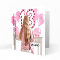 Personalised 13th Birthday Card Girls Granddaughter Niece Daughter Sister Friend Teenager, Dressing Table, Marquee Lights Pink