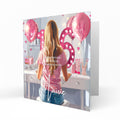 Personalised 16th Birthday Card - Girl at a Dressing Table with Number Lights