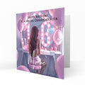 Personalised 16th Birthday Card Girls Granddaughter Niece Daughter Sister Friend Teenager, Dressing Table, Marquee Lights Pink