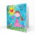 Personalised Birthday Card - Mummy, Childlike Drawing