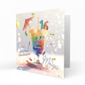 Personalised 16th Birthday Card - Colourful Celebration Drink