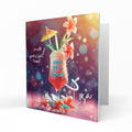 Personalised 50th Birthday Card - Colourful Celebration Drink