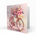 Personalised 35th Birthday Card - Bicycle with Flowers
