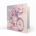 Personalised 35th Birthday Card - Bicycle with Flowers