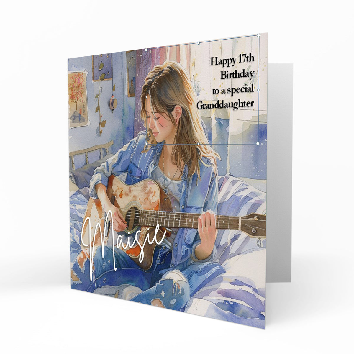 Personalised Birthday Card - Woman Playing Guitar