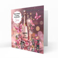 Personalised 25th Birthday Card - Celebration Bottle and Butterflies