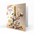 Personalised 20th Birthday Card - Celebration Bottle and Butterflies