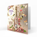Personalised 19th Birthday Card - Celebration Bottle and Butterflies