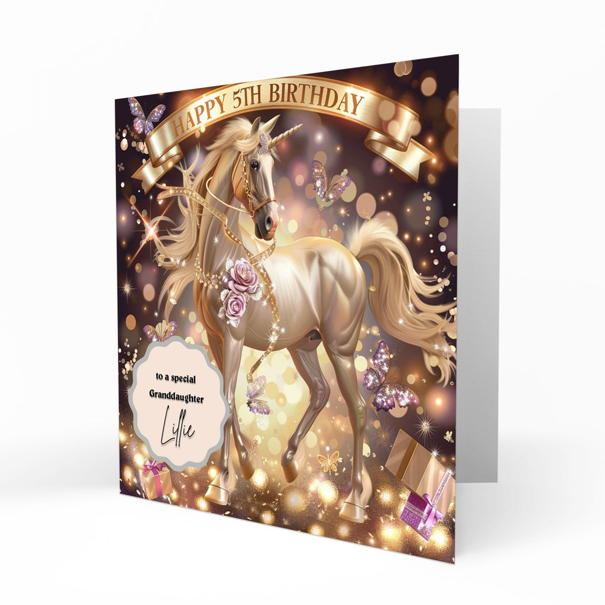 Personalised 5th Birthday Card - Fantasy Horse