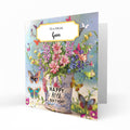 Personalised 80th Birthday Card for Her Women, Mum, Grandma, Granddaughter Niece Daughter Sister Auntie Flowerpot Floral Butterfly