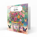 Personalised 90th Birthday Card - Flowerpot and Butterflies