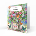 Personalised 100th Birthday Card - Flowerpot and Butterflies