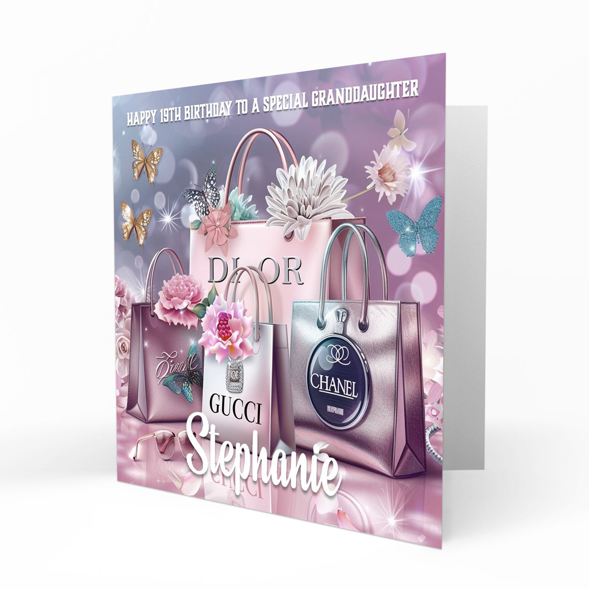 Personalised Birthday Card - Pastel Shopping Bags