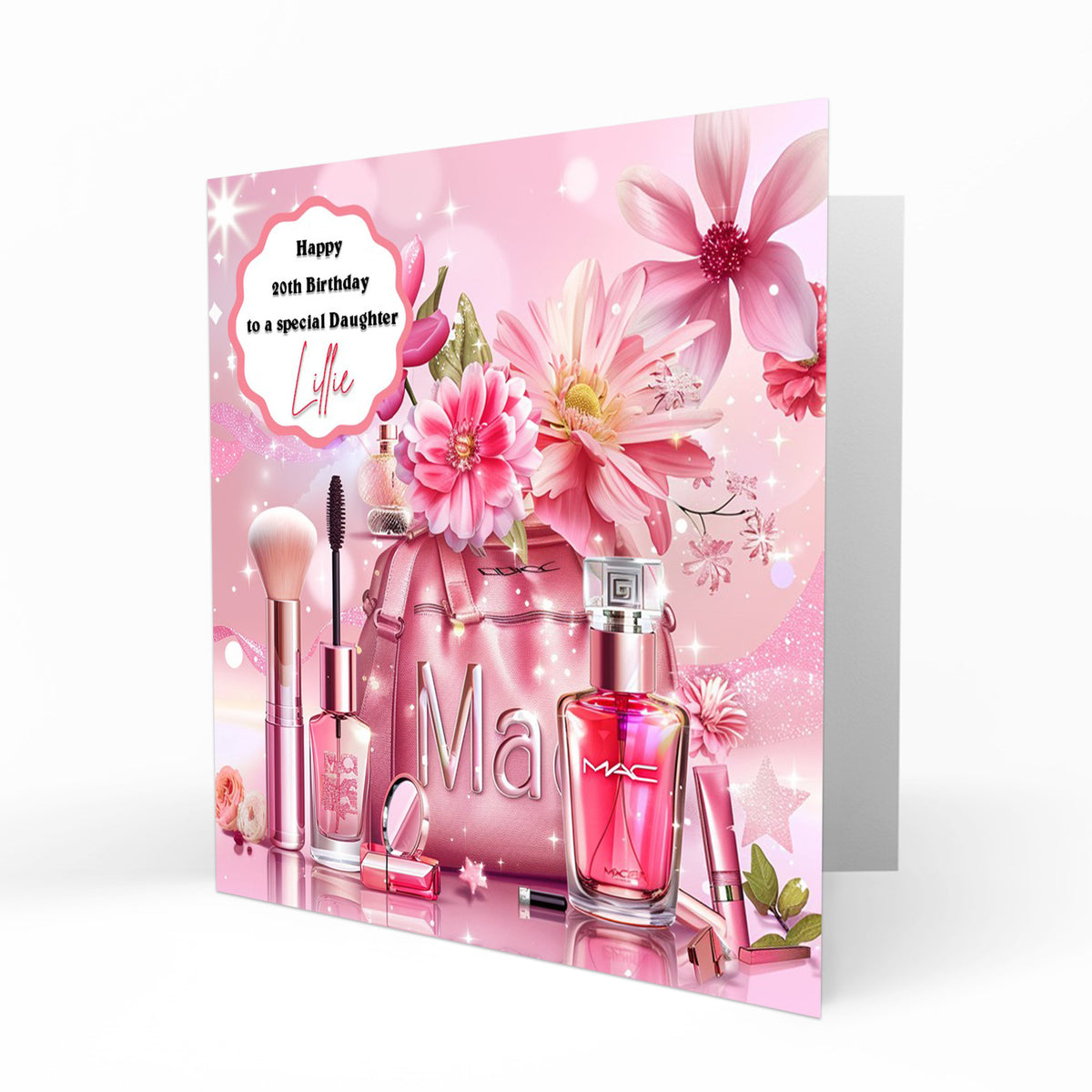 Personalised Birthday Card - Makeup and Perfume