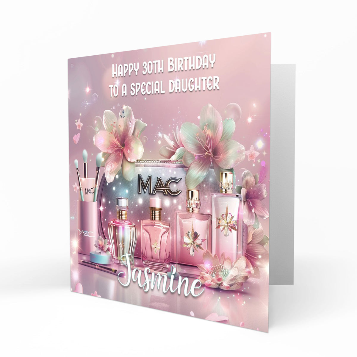 Personalised Birthday Card - Makeup and Perfume