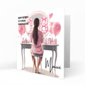 Personalised 18th Birthday Card Girls Granddaughter Niece Daughter Sister Friend Dressing Table Lights