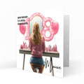 Personalised 18th Birthday Card - Girl at a Dressing Table