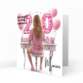 Personalised 20th Birthday Card Girls Granddaughter Niece Daughter Sister Friend Dressing Table Lights
