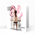 Personalised 8th Birthday Card - Girl at a Dressing Table