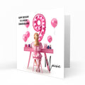 Personalised 9th Birthday Card - Girl at a Dressing Table