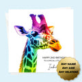 Personalised Birthday Card - Rainbow Giraffe