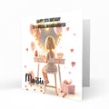 Personalised Birthday Card - Girl at a Dressing Table