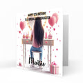Personalised Birthday Card - Girl at a Dressing Table