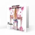 Personalised 9th 10th 11th 12th Birthday Card Girls Granddaughter Niece Daughter Sister Friend Dressing Table Lights