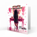 Personalised 9th 10th 11th 12th Birthday Card Girls Granddaughter Niece Daughter Sister Friend Dressing Table Lights