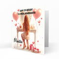 Personalised 9th 10th 11th 12th Birthday Card Girls Granddaughter Niece Daughter Sister Friend Dressing Table Lights