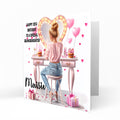 Personalised 13th 14th 15th 16th Birthday Card Girls With Blond Hair, Granddaughter Niece Daughter Sister Friend Dressing Table Lights