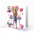 Personalised 13th 14th 15th 16th Birthday Card Girls With Blond Hair, Granddaughter Niece Daughter Sister Friend Dressing Table Lights