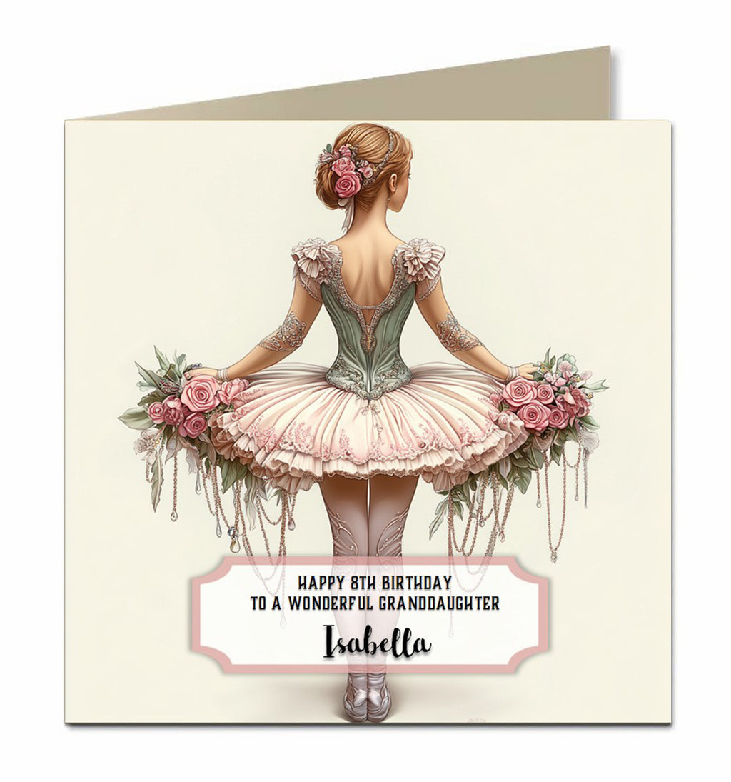 Personalised Birthday Card for Granddaughter Niece Daughter Sister Friend, Ballet, Dance, Ballerina