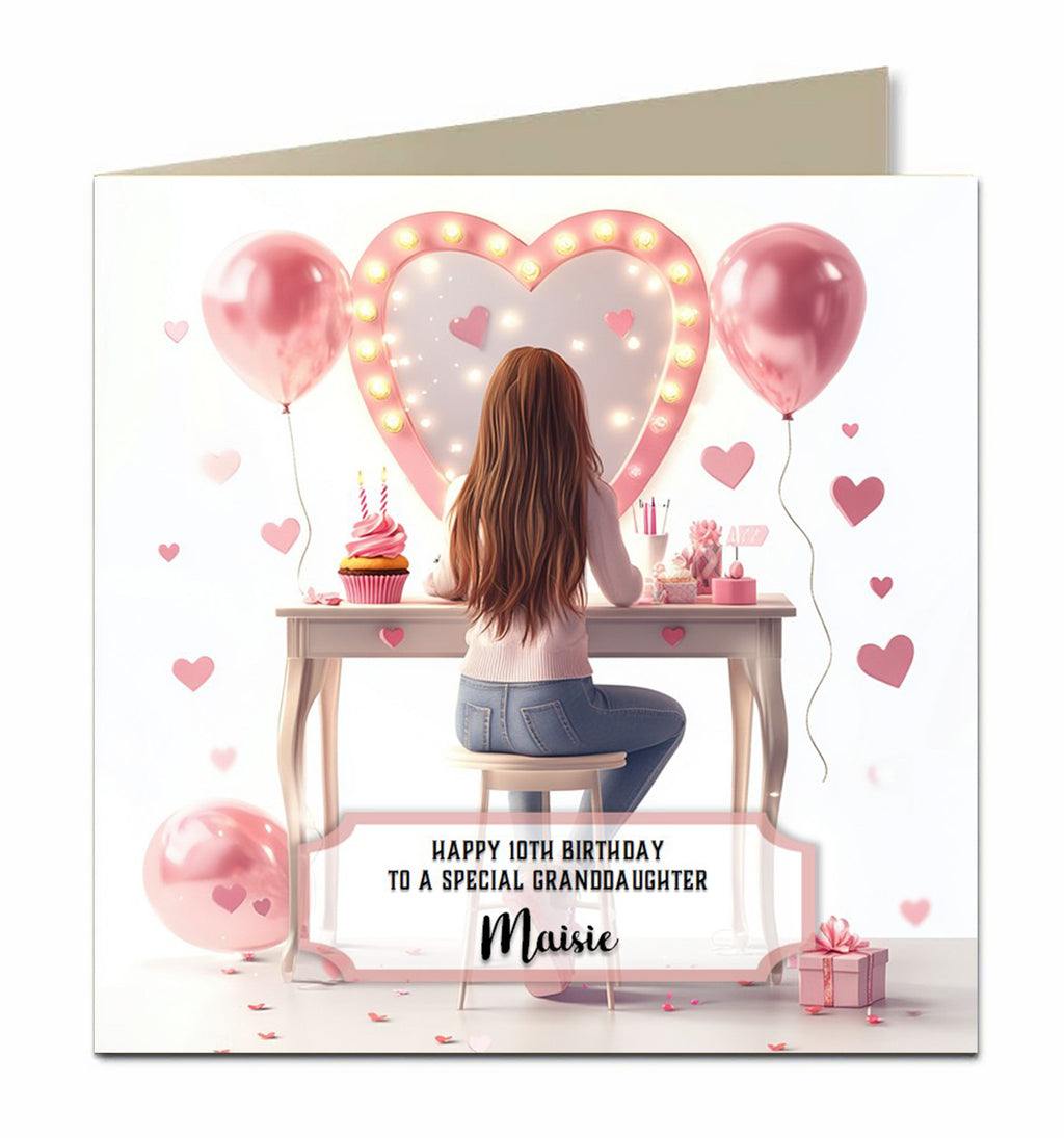 Personalised 3rd Birthday Card for Little Girls, Granddaughter, Niece, Sister, Daughter, Goddaughter Unicorn, Two Today, Any Name, Any Relation,