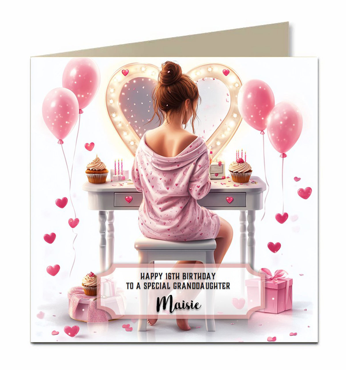 Personalised 4th Birthday Card for Little Girls, Granddaughter, Niece, Sister, Daughter, Goddaughter Unicorn, Two Today, Any Name, Any Relation,