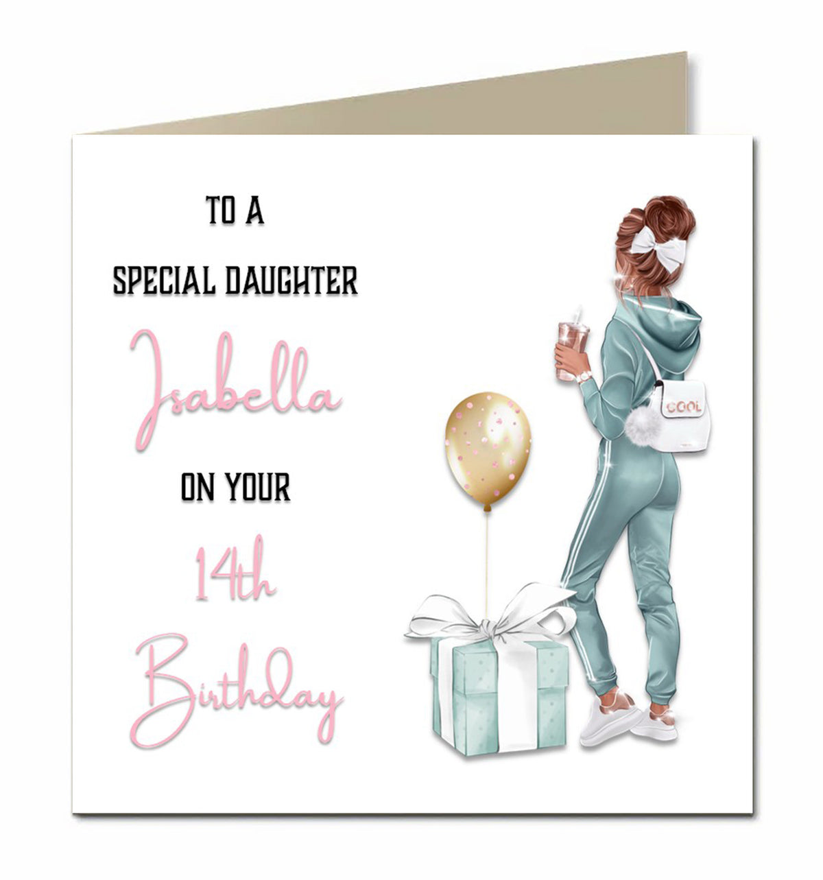 Personalised 2nd Birthday Card for Little Girls, Granddaughter, Niece, Sister, Daughter, Goddaughter, A Princess & her Castle, Any Name, Any Relation,