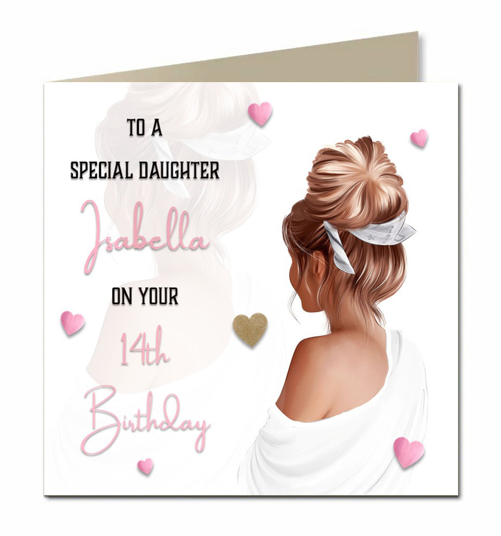Birthday Card for Granddaughter, Niece, Daughter, Sister, Teenager, Personalised Any name, Any Age, Any Relation