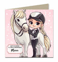 Birthday Card for Girls, Granddaughter, Niece, Daughter, Sister, Teenager, Horse Riding, Personalised Any name, Any Age, Any Relation