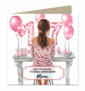 17th Birthday Card Girls, Granddaughter, Daughter, Brown hair Personalised