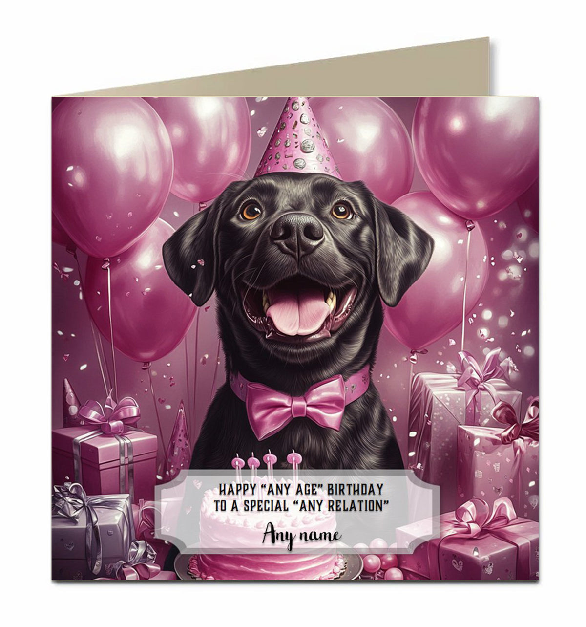 Personalised Birthday Card For Girls or Women or Dogs Labrador
