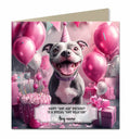 Personalised Birthday Card For Girls or Women or Dogs Staffy