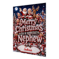 Personalised Christmas Card - Santa, Mrs Claus and Elves in Red