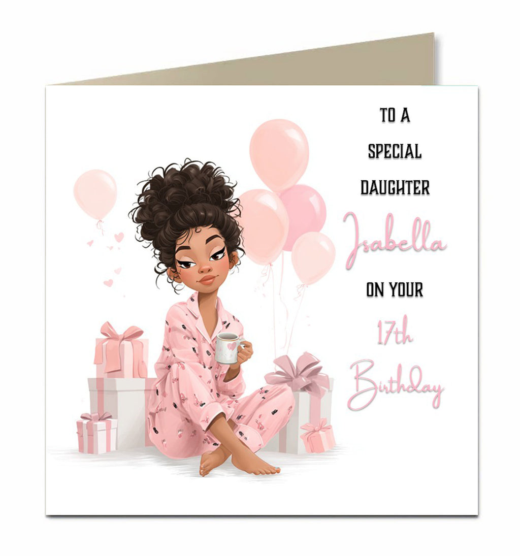 Personalised 9th Birthday Card For Girls, Granddaughter, Niece, Daughter, 16 Different Girls To Choose From F276 (Girl 16)