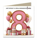 8th Birthday Card For Little Girls Personalised
