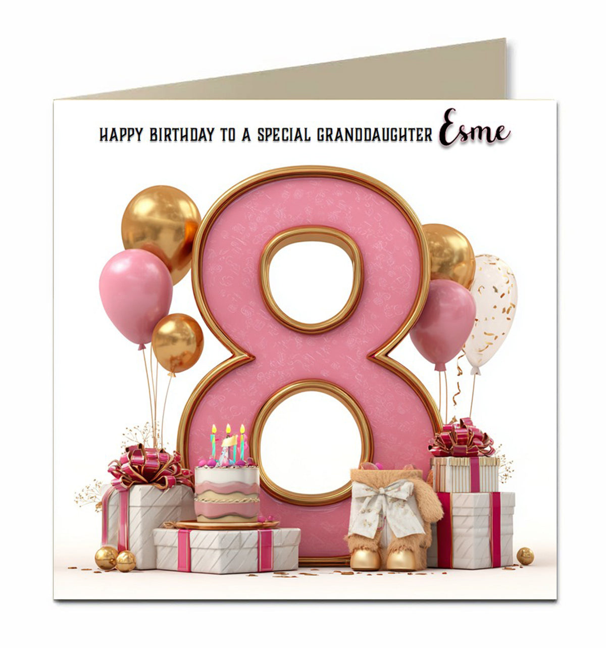 8th Birthday Card For Little Girls Personalised